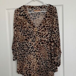 Ellen Tracy Leopard Top